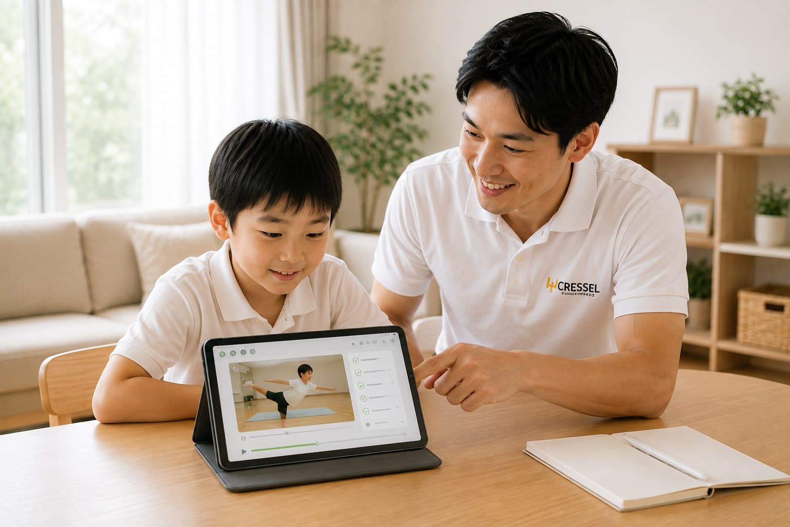 AIサポートで家庭学習をサポートする様子